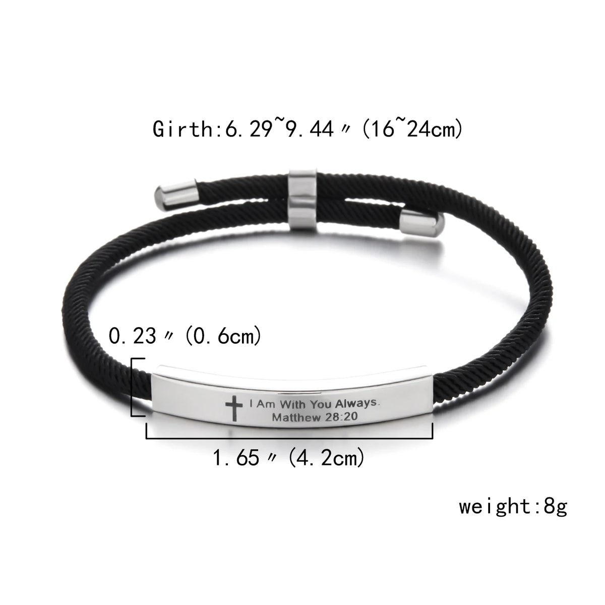 Cross Jesus Scripture Bracelet Christian Bible Verse Stainless Steel Bracelets for Men Women Religious Faith Prayer Jewelry Gift